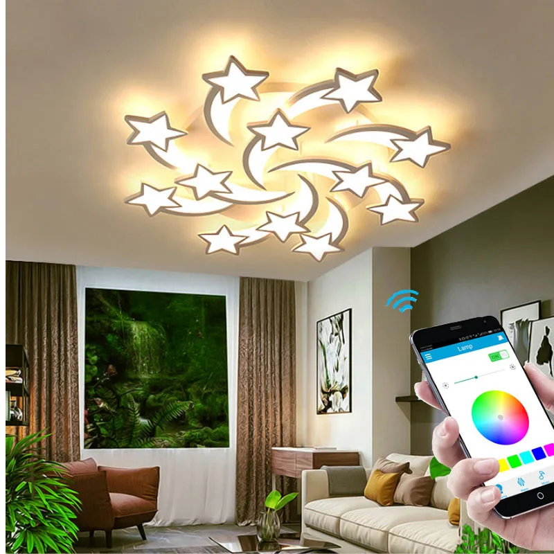 

chandelier living room lamp supports remote control APP bedroom ceiling chandelier star children's room lamp