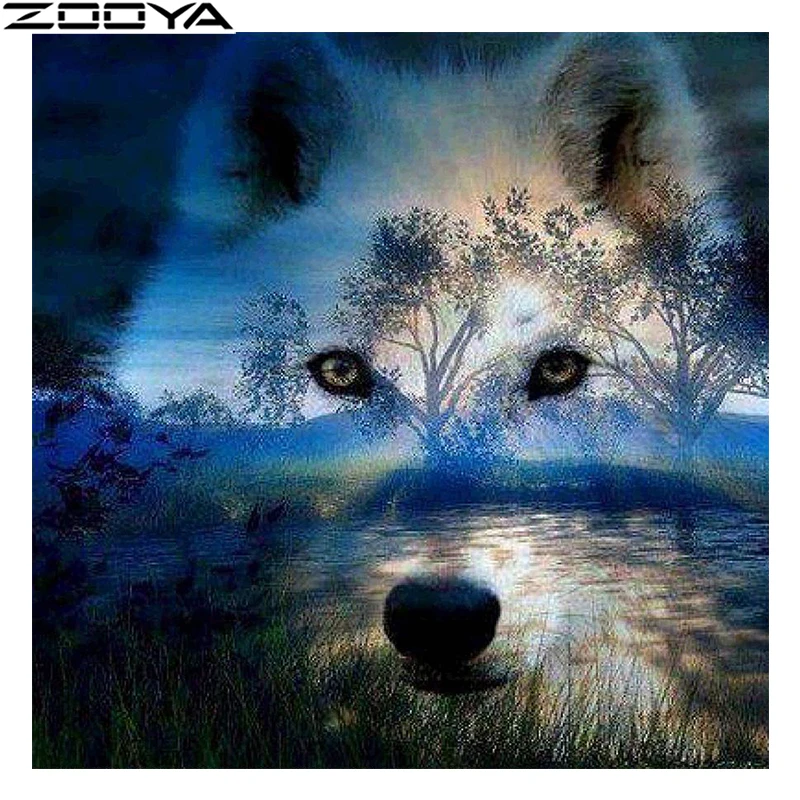 ZH029-1 Zooya 5D алмазная живопись полная дрель квадратная/круглая 5D алмазная вышивка с животными полный набор Алмазная мозаика картина Стразы Zh029 - Цвет: ZH029-1
