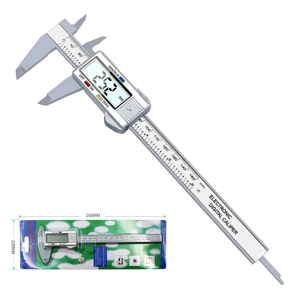 

40*15 мм/1,57 "* 0,59" (прибл.) Цифровой Электронный штангенциркуль из углеродного волокна с ЖК-дисплеем