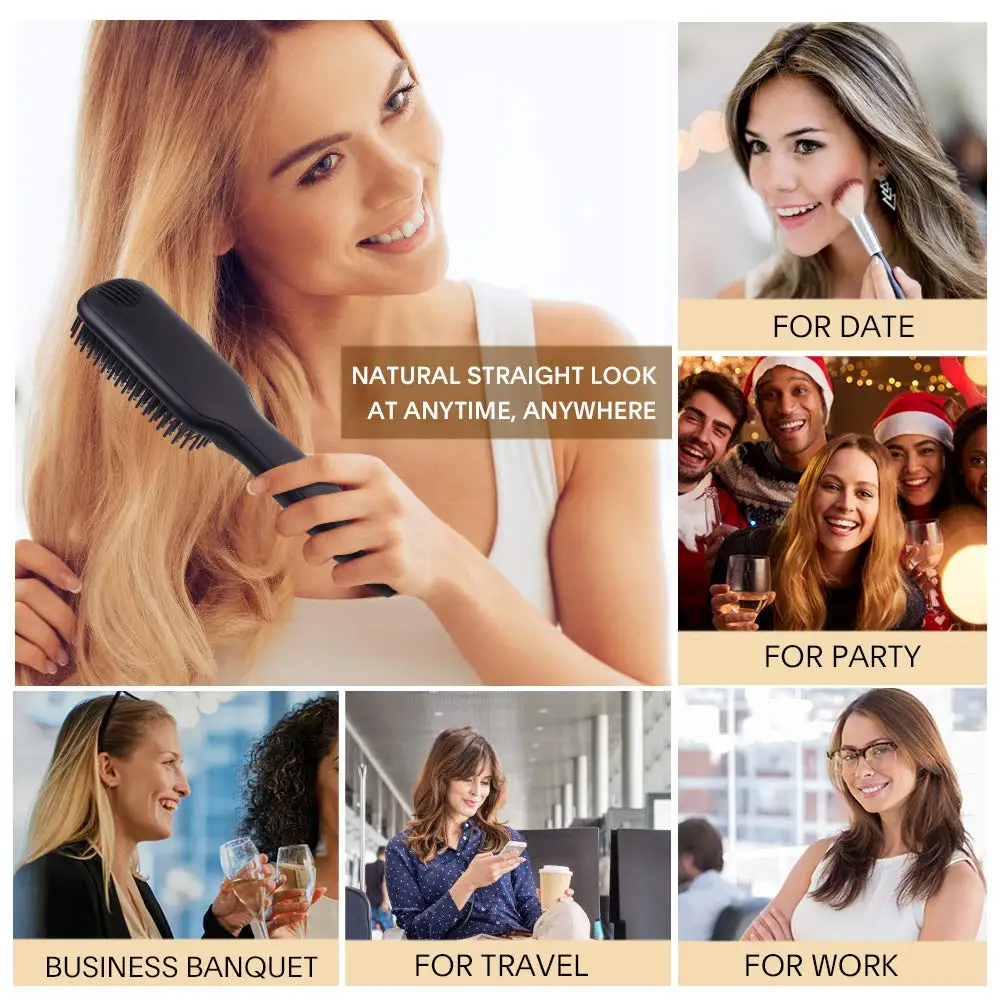 

Professional Hair Straightener Comb Electric Fast Heat Straightening Hair Brush Beard Comb Salon for men Hair Styling Tools