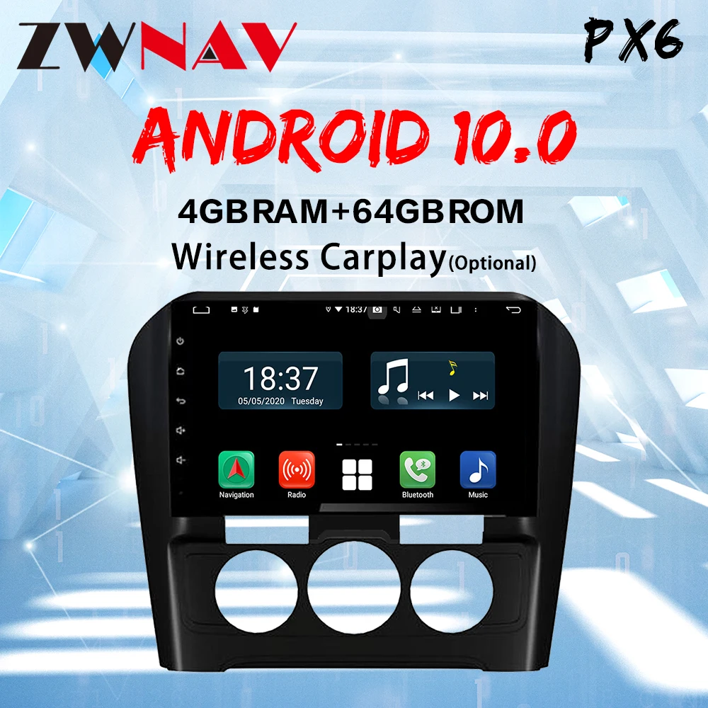 

ZWNAV CARPLAY PX6 For Citroen C4 2 B7 2013-2016 Car Radio Multimedia Video Player Navigation GPS Android 10 No 2din 2 din dvd