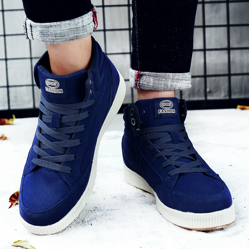 

Winter Men Canvas Boots Hot Fashion Warm Winter Men Shoes Autumn Footwear High-top Ankle Boots Men's Shoes Comfortable Sneakers