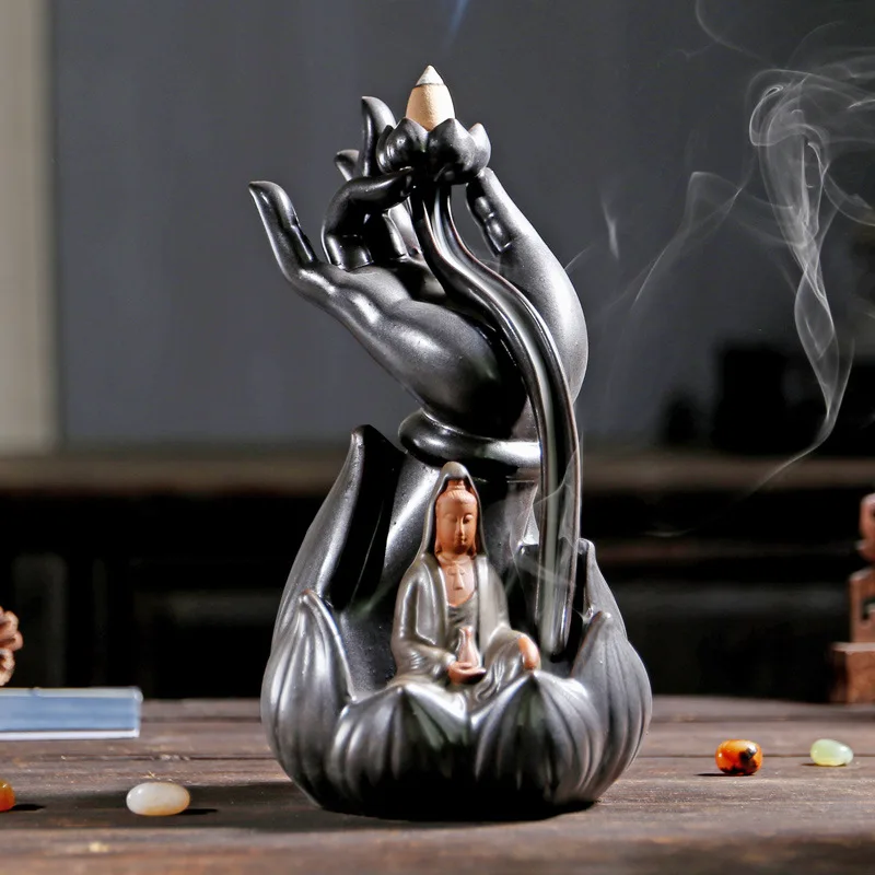 Гуаньинь украшения Керамические бергамот обратного курильница из мультфильма