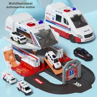 deformation music simulation track fire engineering ambulance parking lot diy boy car toy childrens gift