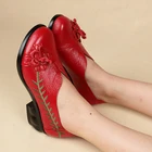 Женские туфли из натуральной кожи, дышащие, в этническом стиле, на плоской подошве, размер 41, 2021, для лета, женские мокасины