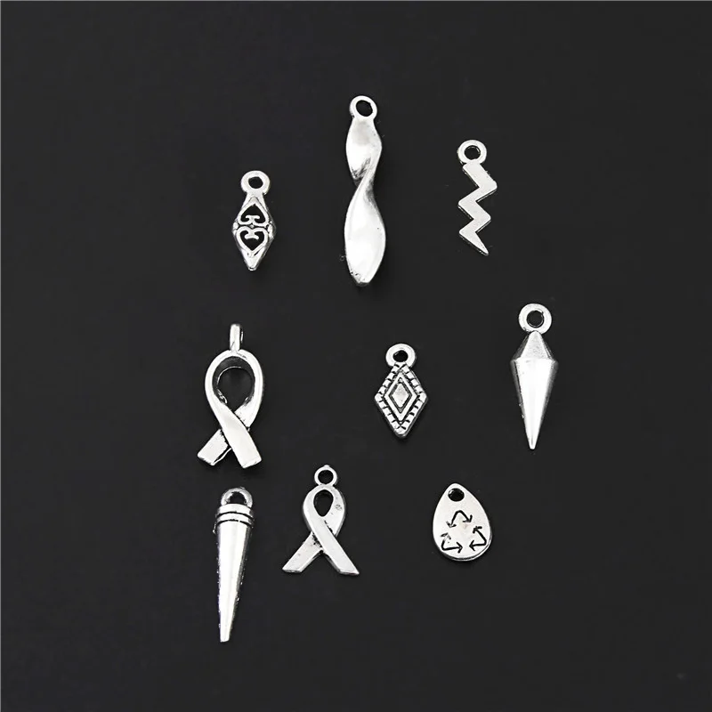 18 шт. ленты серебряного цвета с ромбовидными лепестками|Шармы| |