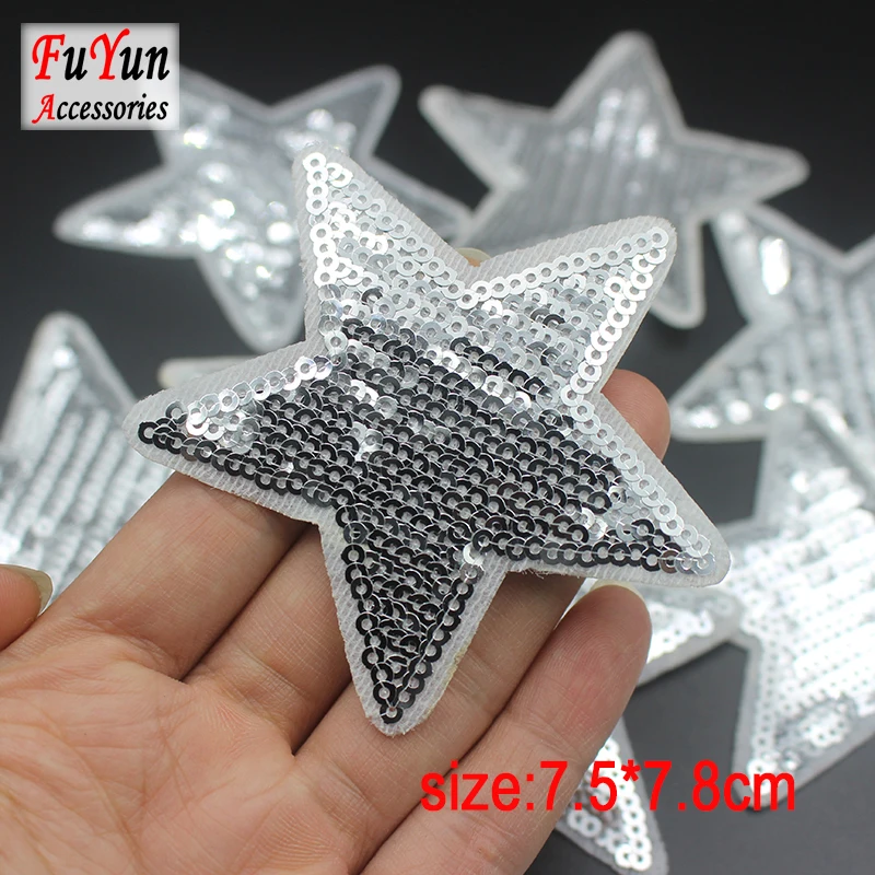 6 шт. культовое Серебряное колье в виде звезды с блестками пентаграммы diy патчи