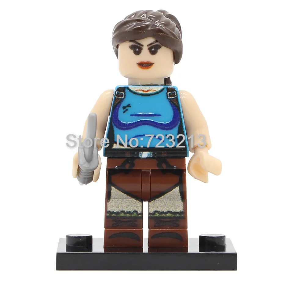 Lara Croft Один супер герой фигурка Бэтмена титана Джокер Tomb Raider Лара Крофт Рокки Namor Storm Big Barda строительный блок кирпич набор игрушек - Цвет: Lara Croft