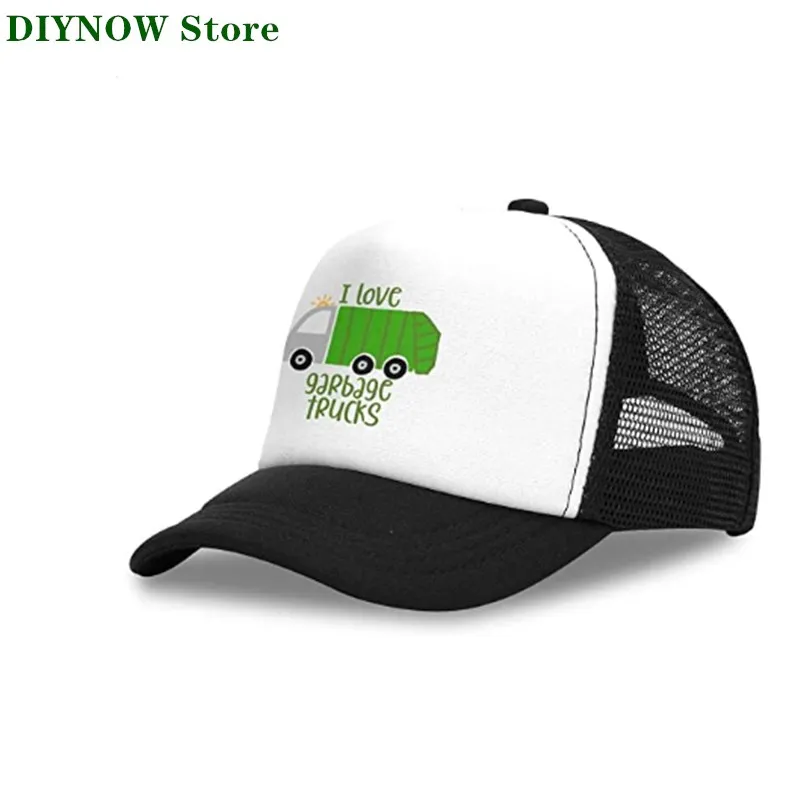 

С надписью «I Love мусорное ведро мусоровозы Молодежные Регулируемая сетка Шапки Бейсбол Кепка-тракер Кепки для мальчиков и девочек, Для мужч...
