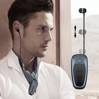 q7 wireless convenient bluetooth 4 1 earphone stereo headset voice report in ear retractable wire business neck clip design