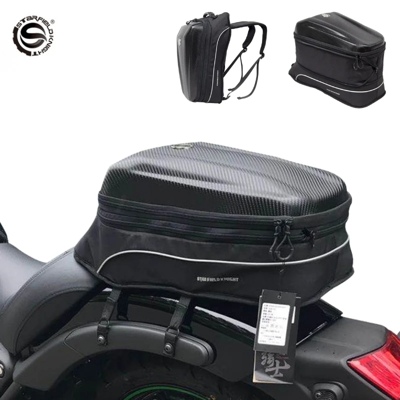 

Motorcycle Helmet Bag Carbon Shell Travel Motocross Backpack Motorcycle Trunk Waterproof Motorbike Suitcase Rear Moto Bag