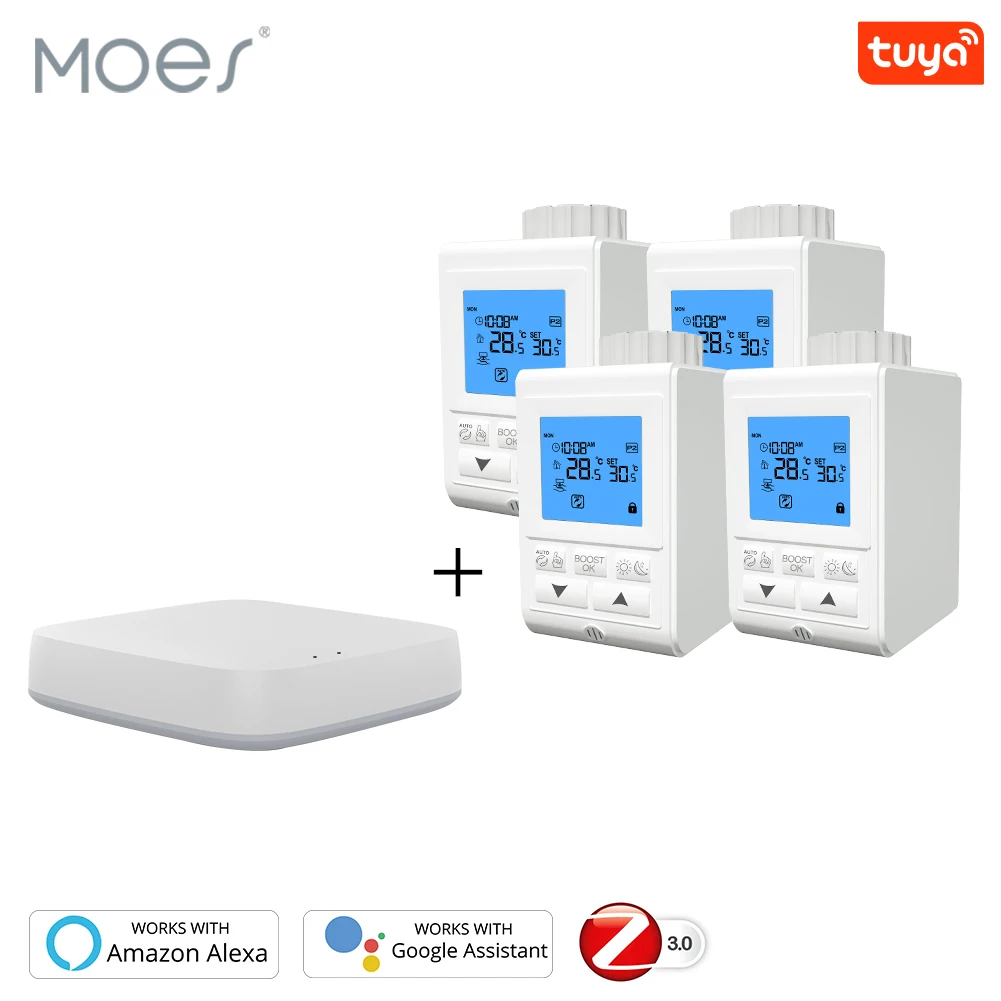 Термостатический клапан радиатора Zigbee Smart TRV регулятор температуры голосовое