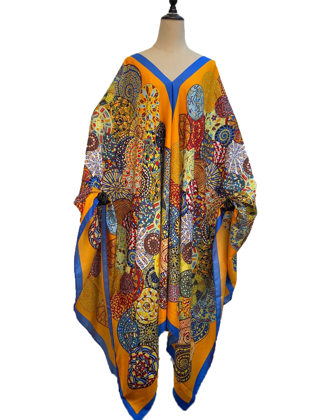 

Kuwait Blogger Recommend Popular Printed Loose Batwing Sleeve Kaftan Maxi Dresses For Women Free Size African Boubou Muslim