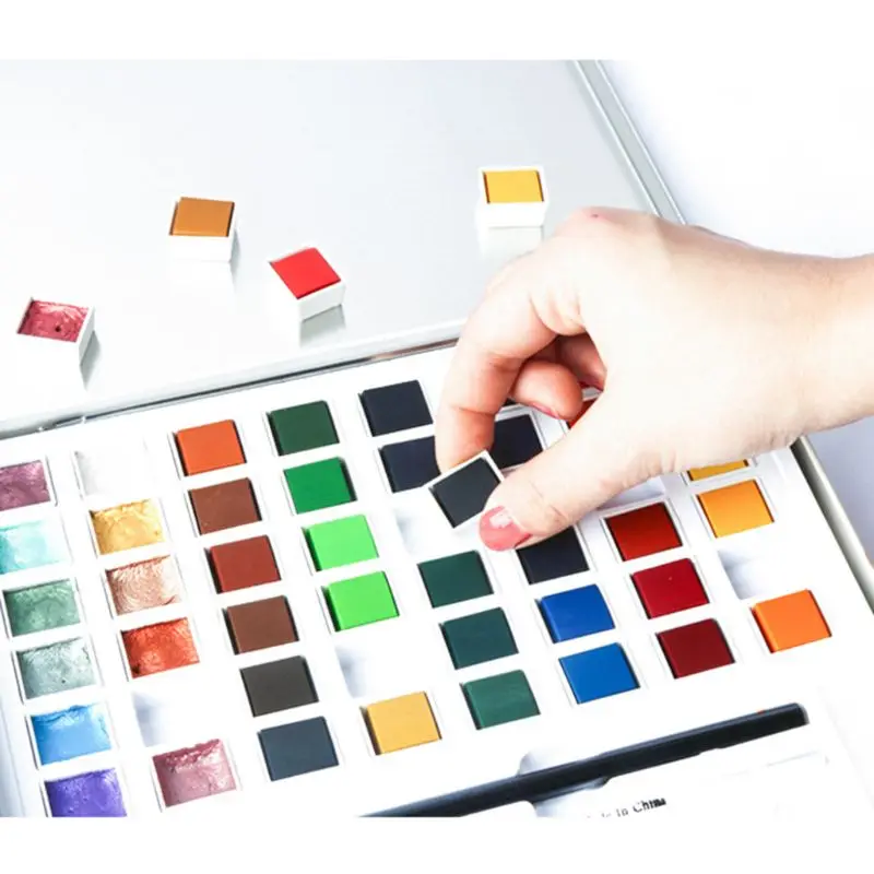 36/48 Цвета Твердые акварельные краски в наборе расписанные вручную красящий