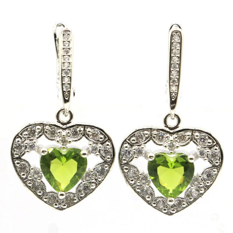 33x18 мм специальные сердце Форма создан Зеленый Перидот белый кубического