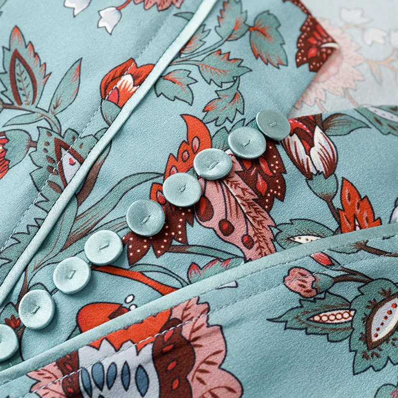 

Floral dress 2021 new dress summer swing Dress Chiffon Long Skirt high waist skirt show thin