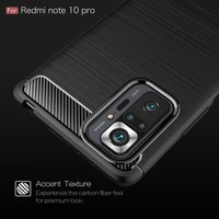 brushed carbon fiber shockproof phone case for redmi note 10 pro soft tpu silicone protective cover for redmi note 10 pro max