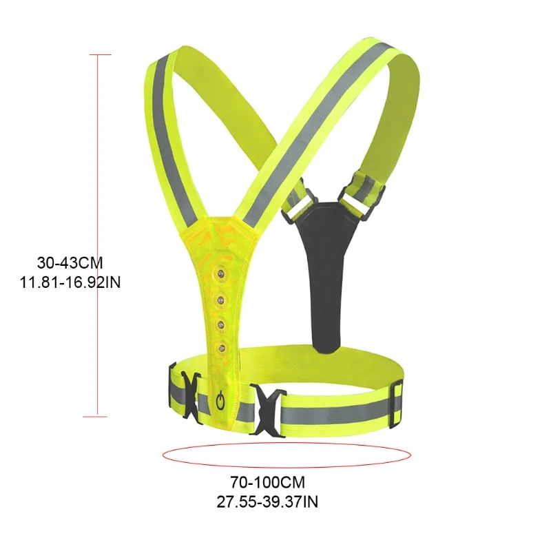 High Visibility Vest with LED Reflective Stripes Waistcoat Safety，Safety Gear Accessories | Спорт и развлечения