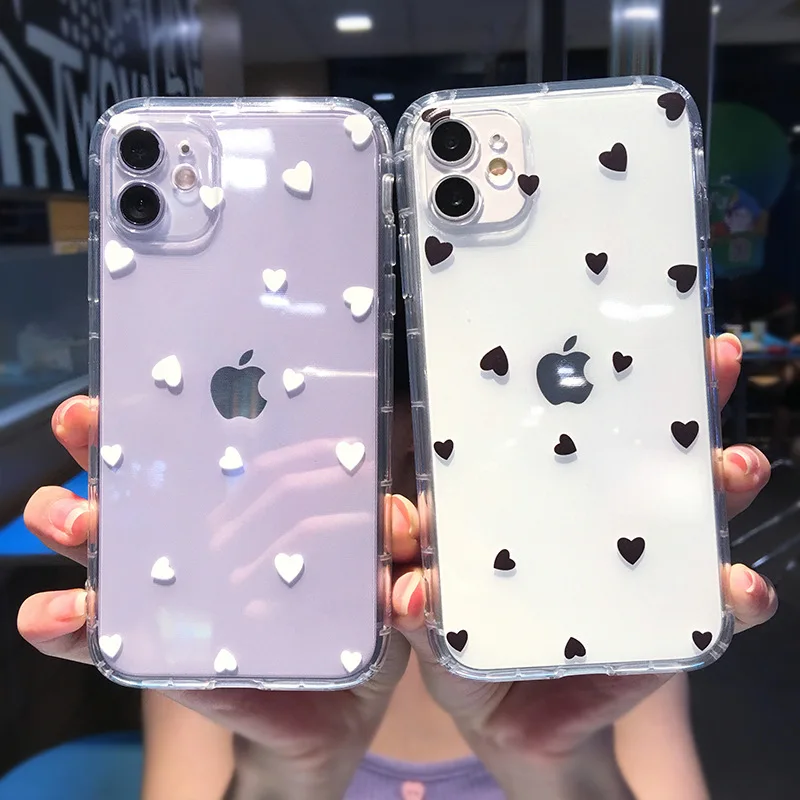 

Transparent Anti-fall Love Phone Case for iPhone 12 12 Pro 13 Pro MAX XR X XS Case for iPhone 11 Pro max 7 8 Plus
