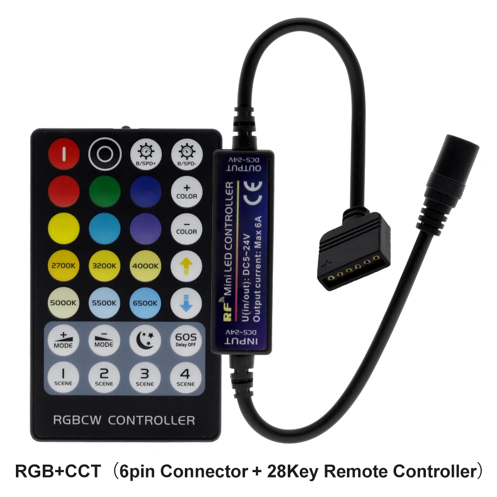 RGBCCT New Arrival LED Strip RF Remote Controller for Single Color / Double White / RGB / RGBW / RGB+CCT LED Strip Control - Цвет: RGBCCT