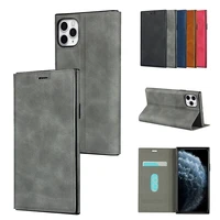 magnetic flip leather case for iphone 12 11 xs mini pro max se 2020 x xr 8 7 plus solid color card slot wallet shockproof cover