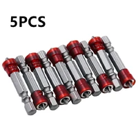 5pcs 48mm s2 alloy ph2 phillips magnetic screwdriver bits 14 inch hex shank drywall screwdriverhand electric screw tool