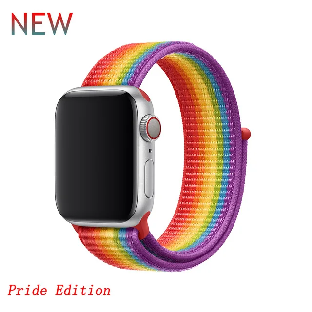 Последняя нейлоновый ремешок für apple watch группа 4 44 мм/40 мм, correa apple watch 3 42 мм/38 мм iwatch серии 4/3/2 bunte stecker чехол для телефона на руку - Цвет ремешка: Pride Edition
