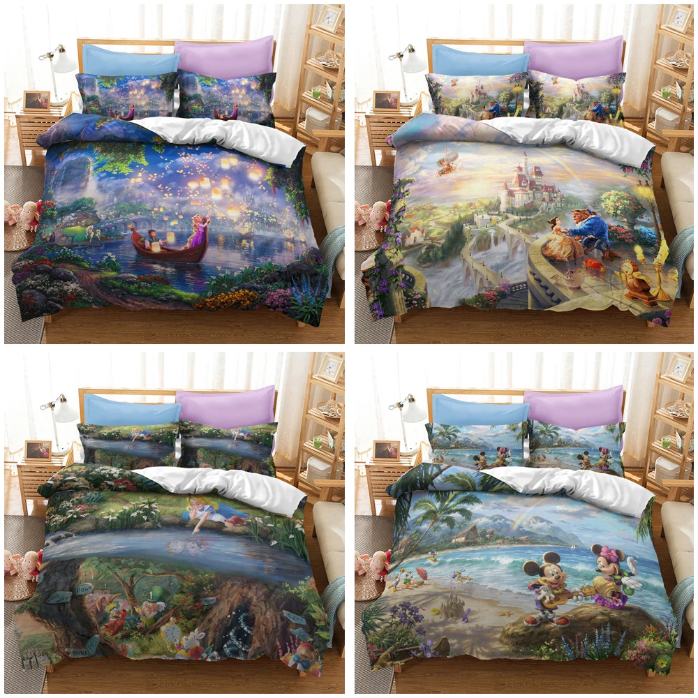 

Disney Classic Animated Character Children's BedRoom 3d Printed Duvet Cover Pillowcase Washable Single Double Bedding Set Gifts