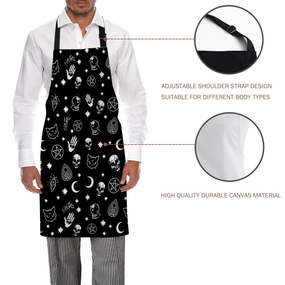 Персонализированные фартуки с черепом и Луной черного цвета для гадания Женский