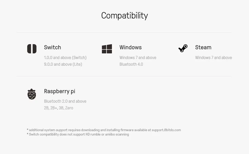8BitDo Lite Bluetooth Gamepad for Nintendo Switch Windows