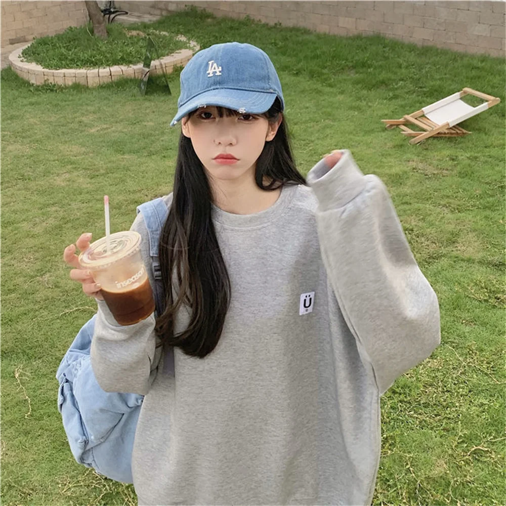 

Female Cartoon Women Girls Japan Cute Tops Female Casual White Sweatshirt Autumn Long Sleeve Lovely Korea Hoodie Streetwear