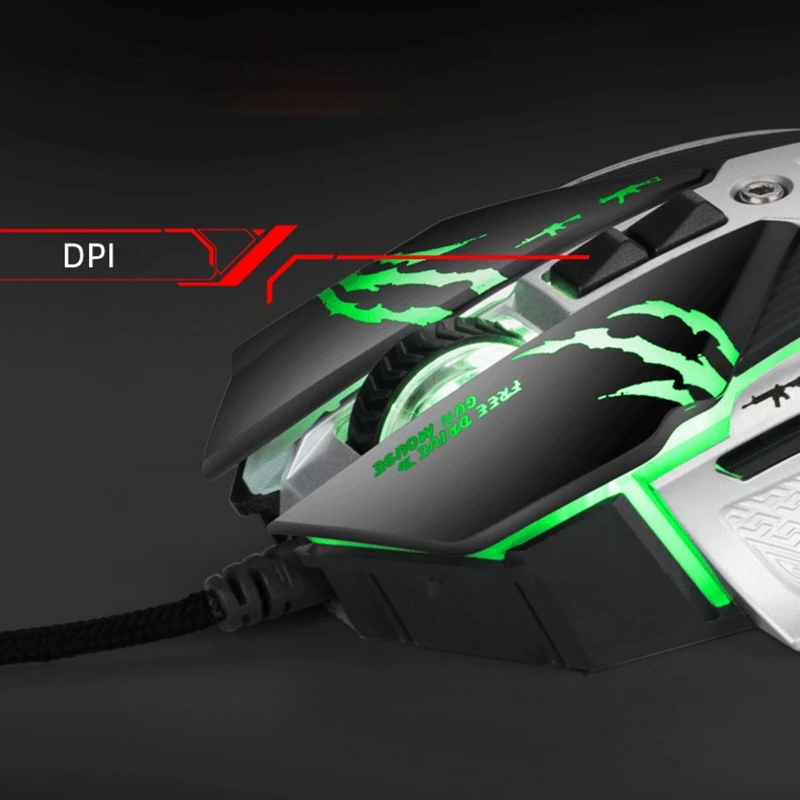 

6 Gear DPI Adjustable Wired Programmable Mechanical Mouse RGB LED Breathing Light Disassembly Counterweight Gaming Mouse