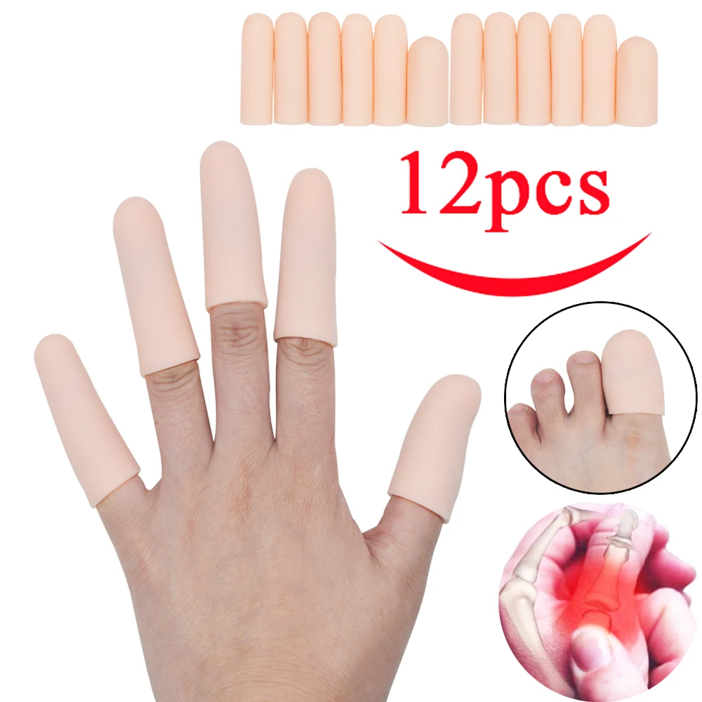 12 шт. силиконовые гелевые защитные колпачки для пальцев защита треснувших и