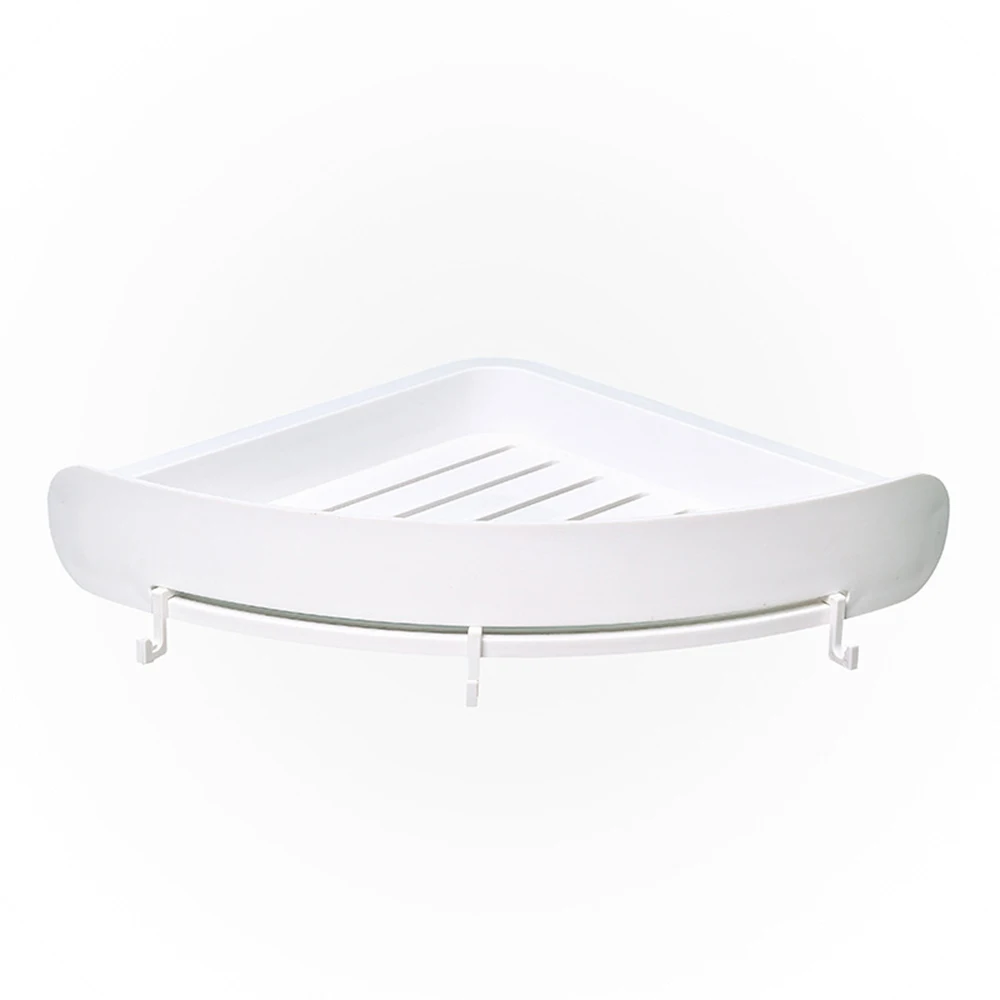

Multi-Purposes Bathroom Corner Shelf Adhesive Triangular Storage Rack Bathroom Accessories Free Punch Wall Mounted Type