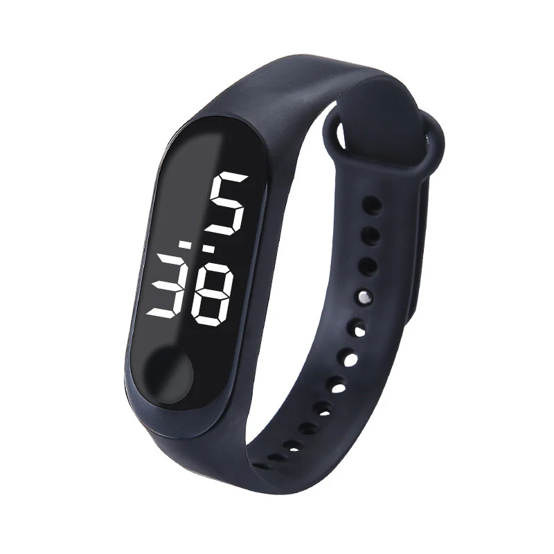 Мужские и женские повседневные спортивные часы с браслетом белые светодиодные