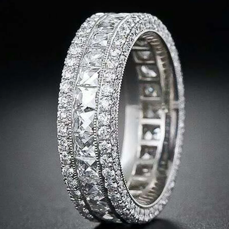 Silver color Zircon Women Rings |