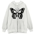 Толстовки со скелетом на молнии Стразы графические Y2k пуловеры свитшот с готическими карманами толстовки большого размера толстовки с капюшоном