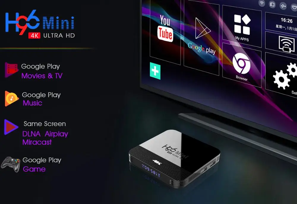 ТВ-приставка ZKMAGIC H96Mini H8 Android 9 0 Rockchip RK3328 1 + 8/16 ГБ 2 4/5 ГГц Wi-Fi Google Play | Электроника
