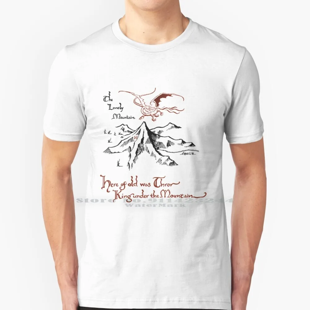 Футболка Smaug Over Erebor 100% чистый хлопок Рождество Одинокая гора дурин трер Гэндальф