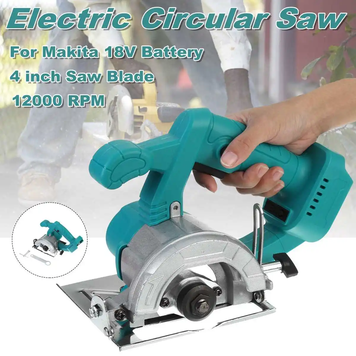 

18V 4 inch Electric Circular Saw 12000RPM Handle Power Tools Rechargeable Multifunction Cutting Machine For Makita Battery