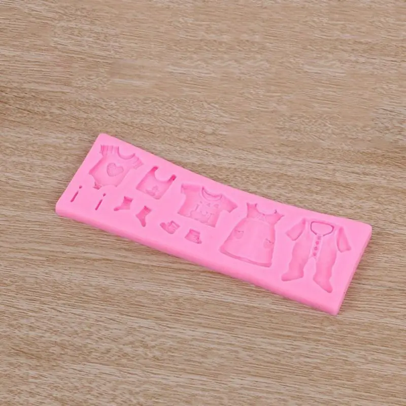

s DIY Silicone Mould Fondant Kitchen Cake Decorating 3D Baby Clothes Shower Mold for Chocolate Baking Tools