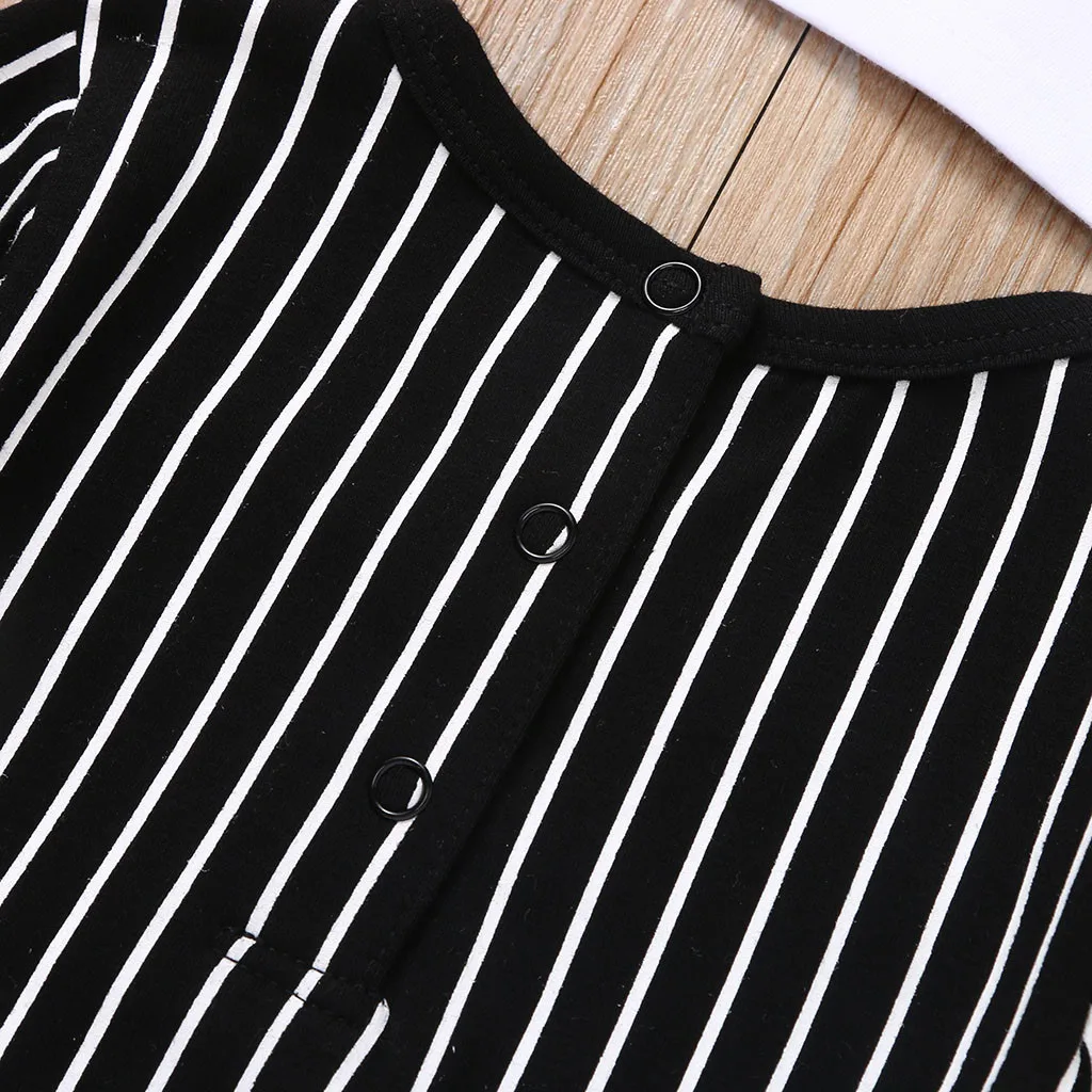 Комплект из шапки в полоску с длинными рукавами и надписью Кошмар|Ромперы| |