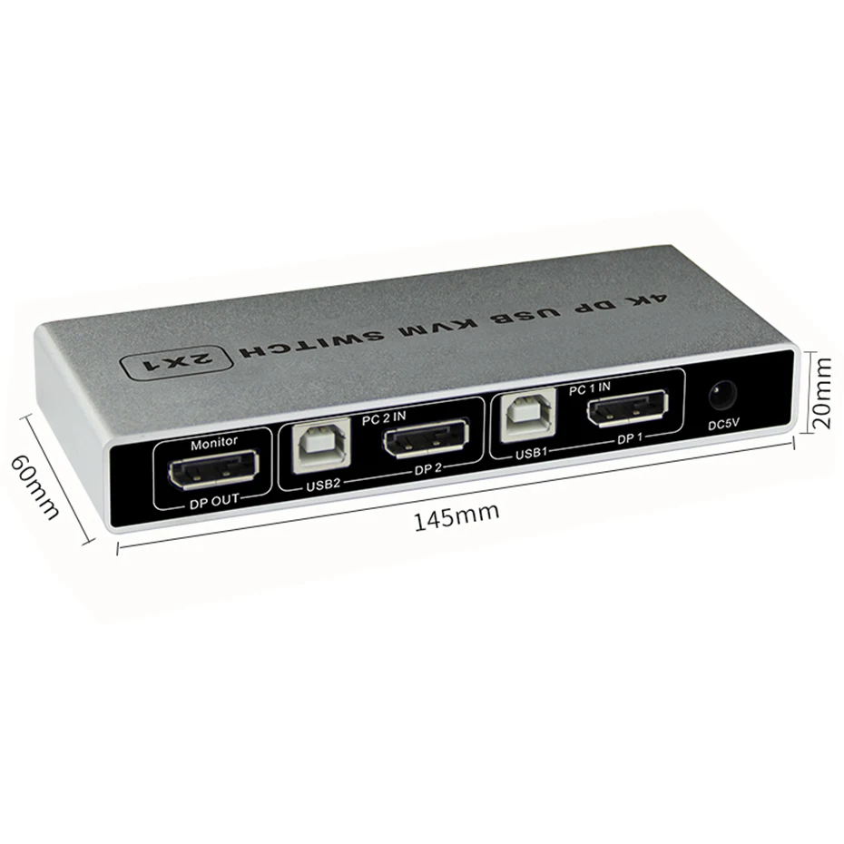 Двойной порт Displayport KVM Switch USB 144 Гц DP Switcher 4KX2K/60 2K/144 2 в 1 выход USB|KVM-переключатели| |
