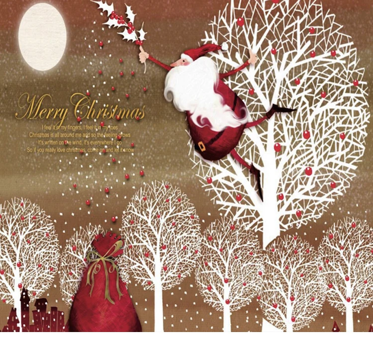 Счастливый новогоднее рождественское декор подарки на Рождество гобелены ковры