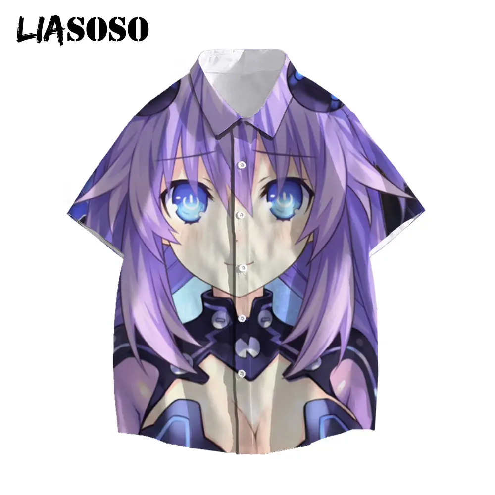 

LIASOSO New 3D Print Anime Hyperdimension Neptunia Men Women Casual Shirts Beautiful Holiday Streetwear Tops T-Shirt