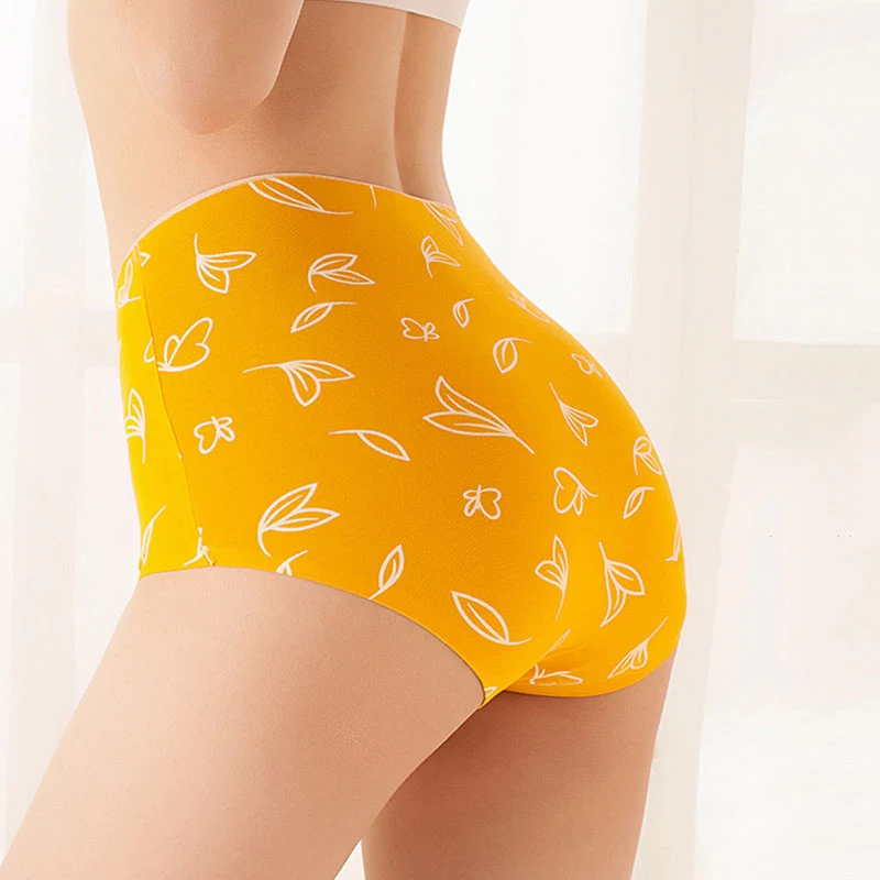 

Cotton Sexy Female Brief Seamless Printing abdomen Panties Comfortable Hip Lift Briefs Women's high waist underwear M-XXL