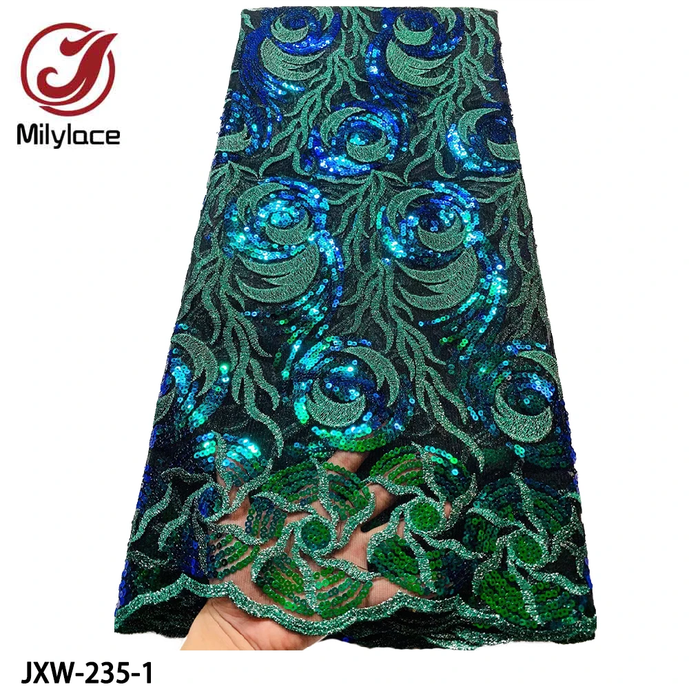 

Горячая Распродажа французская Тюлевая кружевная ткань с блестками и вышивкой, красивая кружевная ткань Нигерии 2021, высокое качество JXW-235