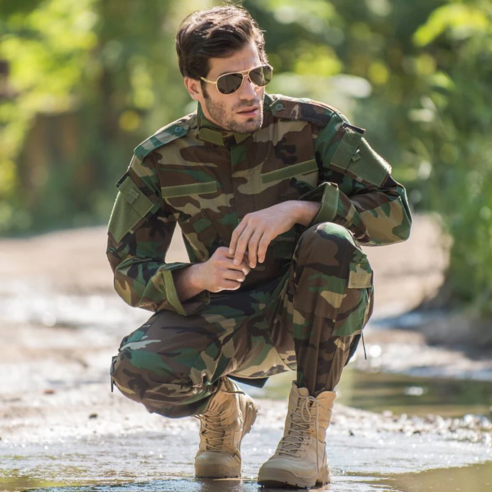 

Tactical Military Uniform Set Camouflage Army Clothing Tactical Suit Men Airsoft Soldier Training Combat Clothes Jacket Pant Set