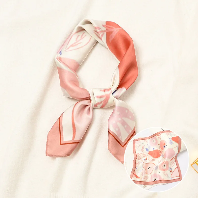 Декорированная маленькая бандана 55 см с принтом женский элегантный офисный