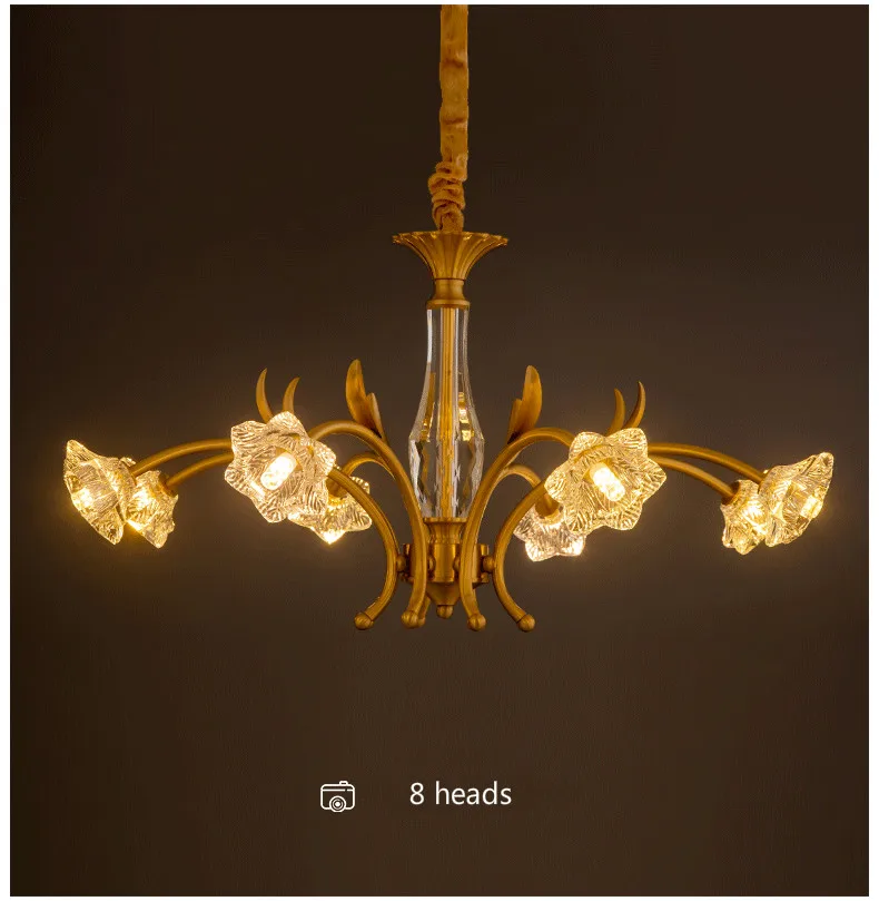 

Nordic simple living room copper chandelier postmodern dining room bedroom creative atmosphere net red light luxury all copper l